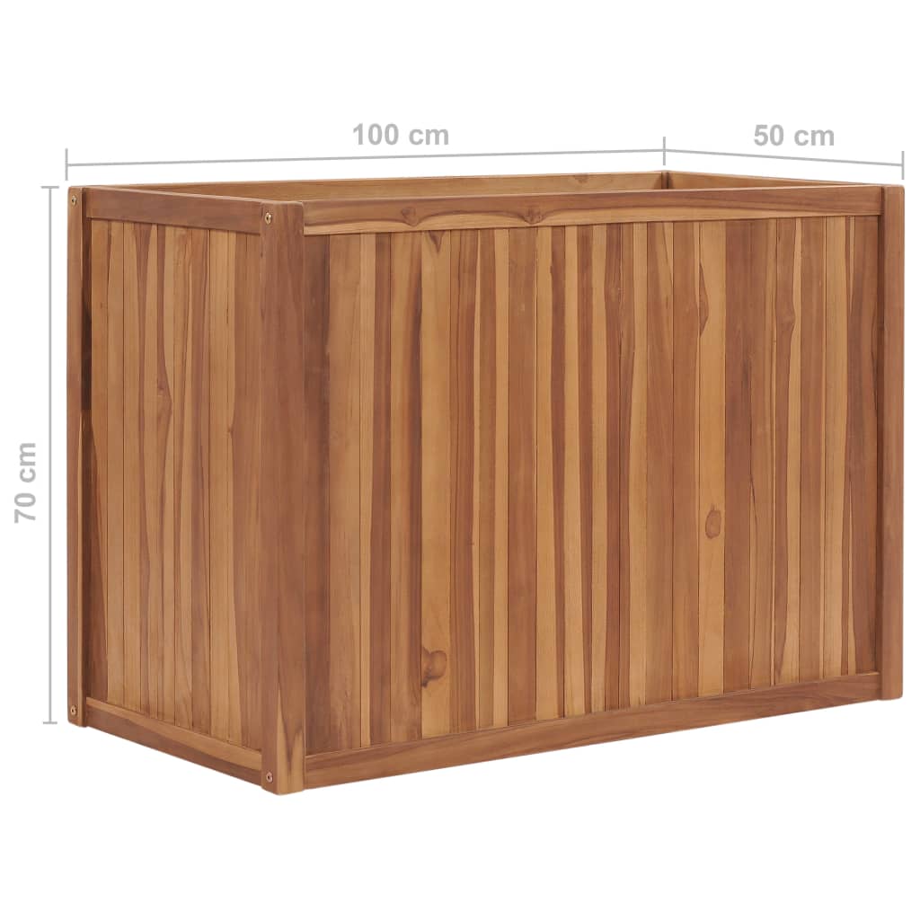 Povišena gredica 100 x 50 x 70 cm od masivne tikovine