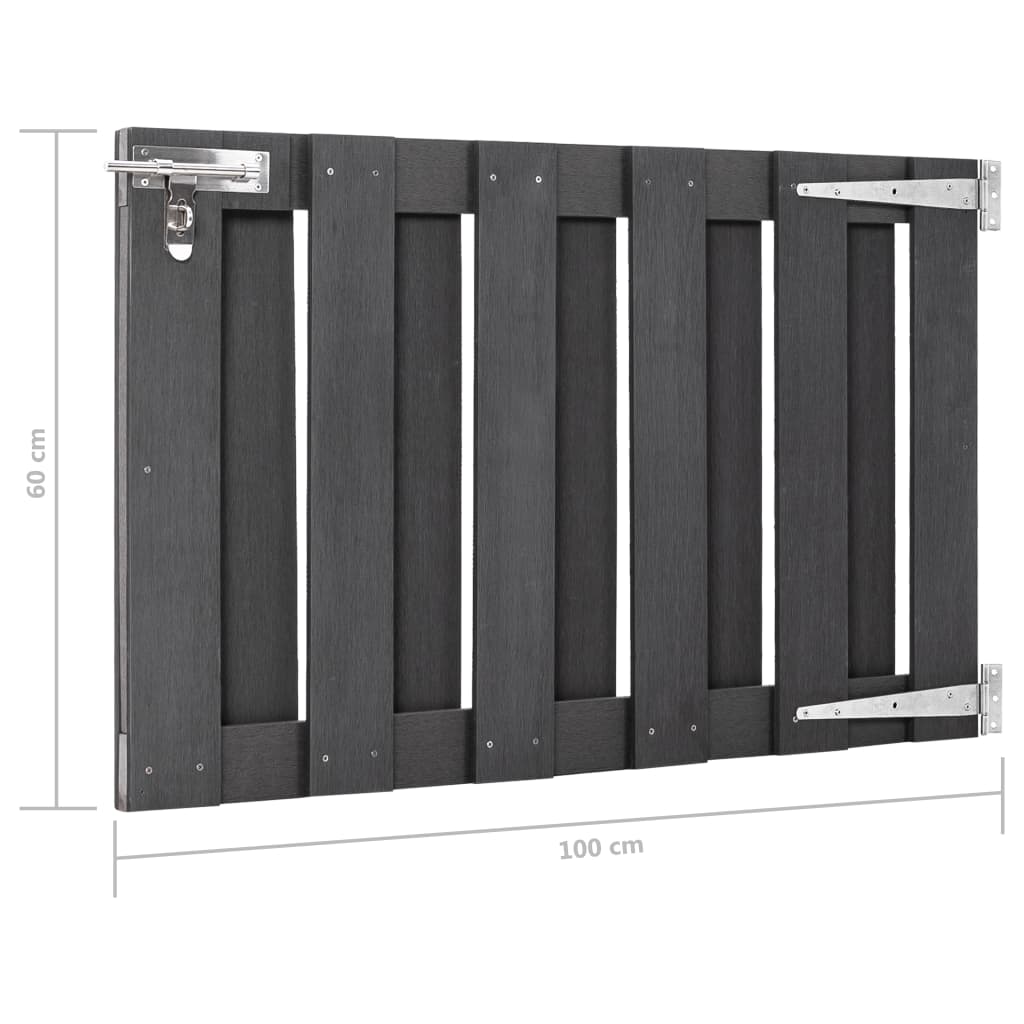 Vrtna vrata od WPC-a 100 x 60 cm siva