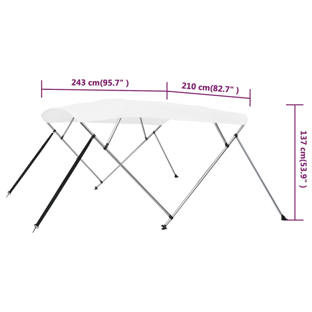 Tenda bimini s 4 luka bijela 243 x 210 x 137 cm