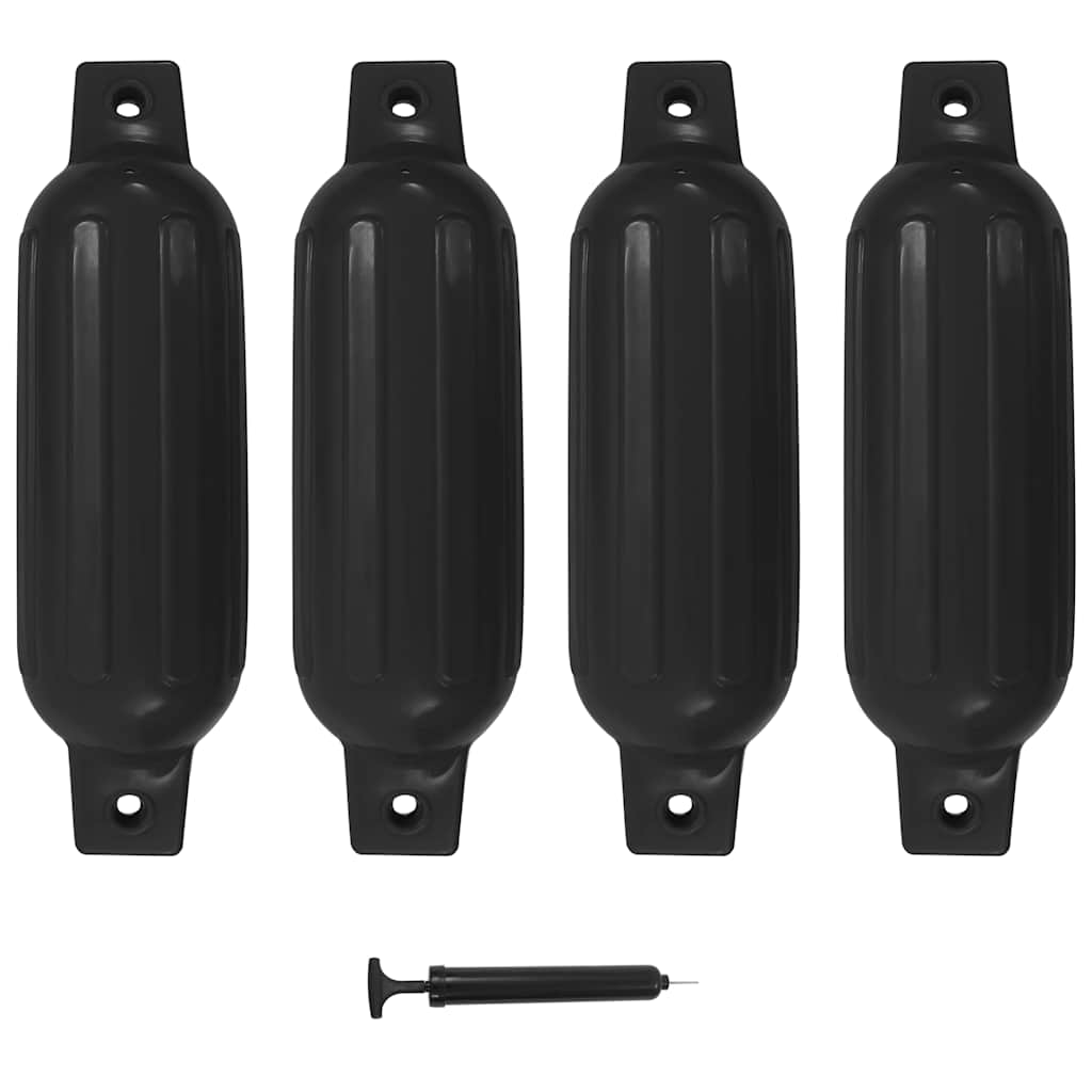 Bokobrani za brod 4 kom crni 41 x 11,5 cm PVC