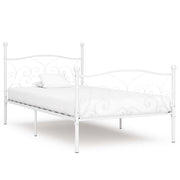 Okvir za krevet s podnicama bijeli metalni 90 x 200 cm