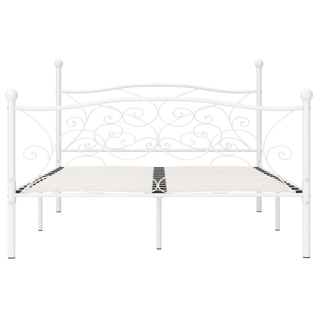Okvir za krevet s podnicama bijeli metalni 140 x 200 cm