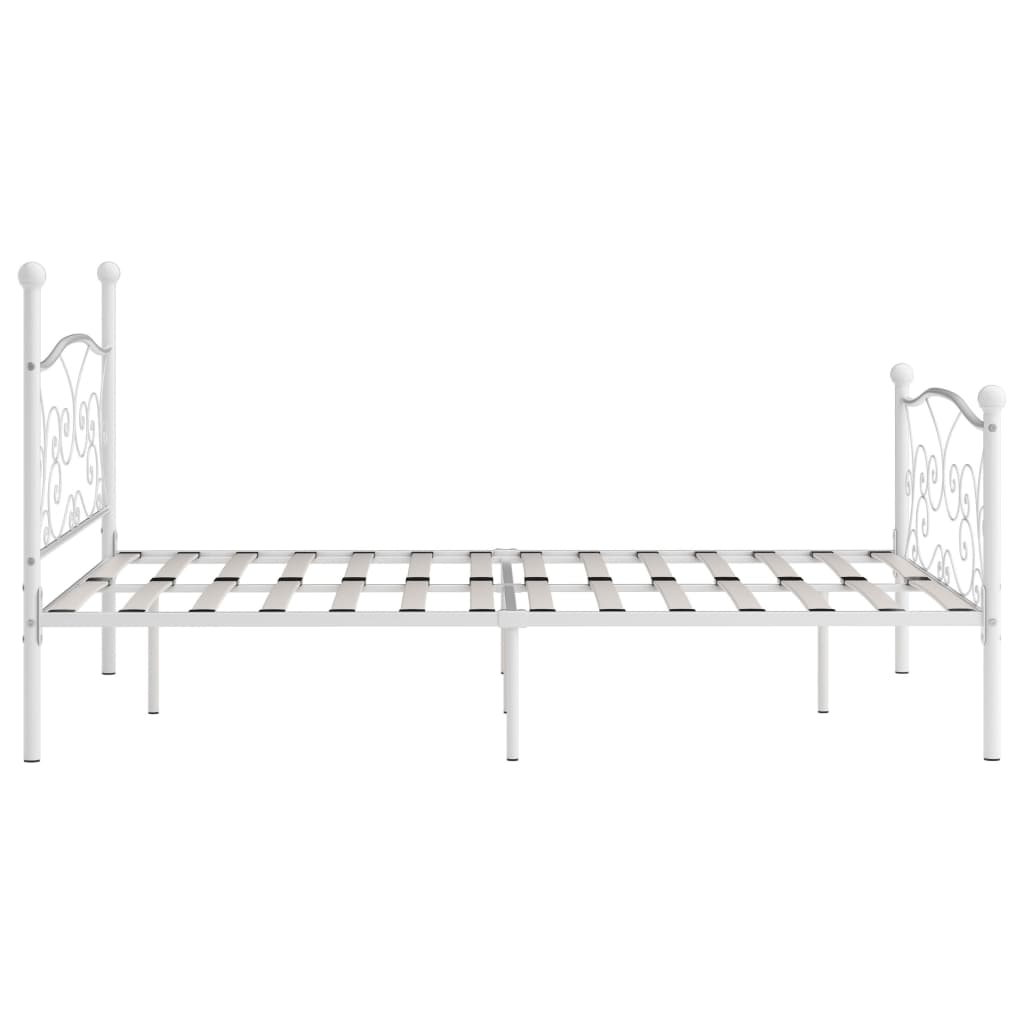 Okvir za krevet s podnicama bijeli metalni 140 x 200 cm