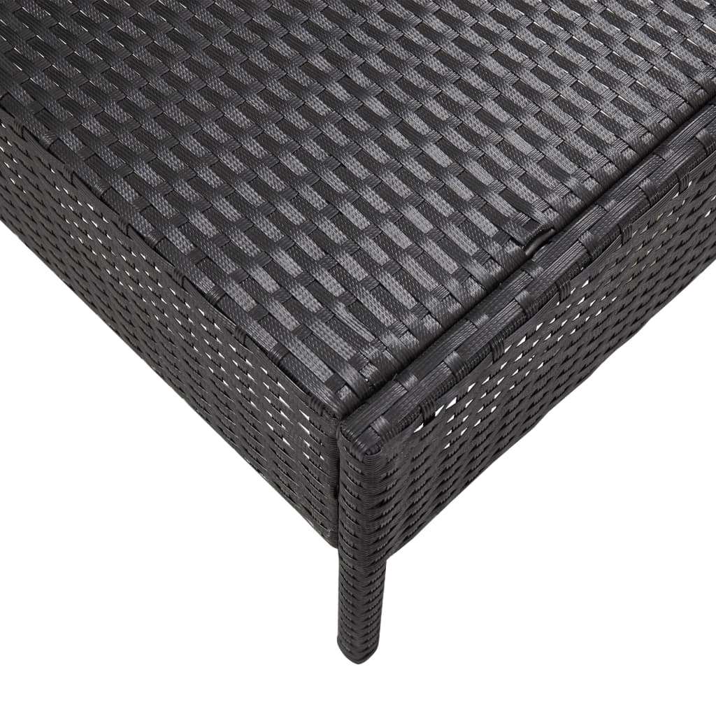 5-dijelni set vrtnih sofa od poliratana s jastucima crni