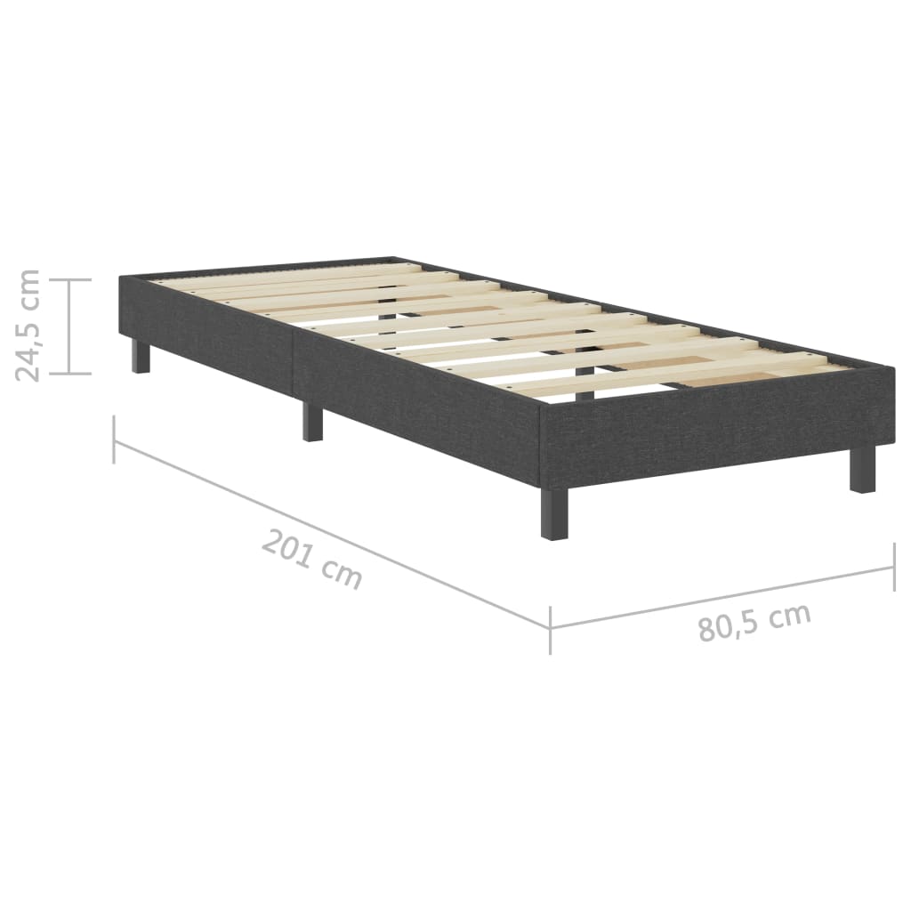 Box spring okvir za krevet od tkanine sivi 80 x 200 cm