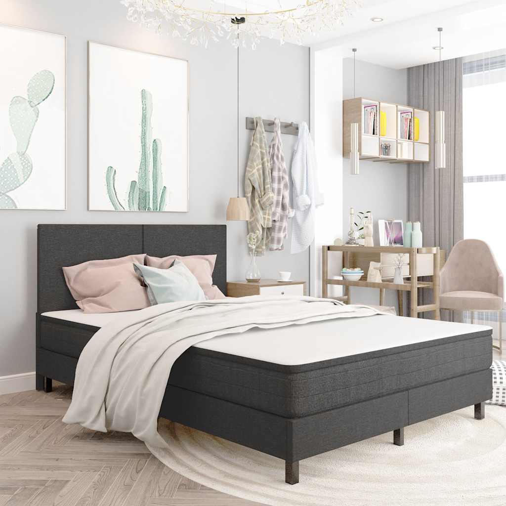 Box spring okvir za krevet od tkanine sivi 180 x 200 cm