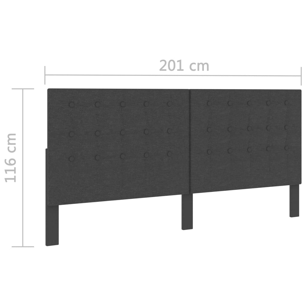 Taftirano uzglavlje od tkanine tamnosivo 200 x 200 cm