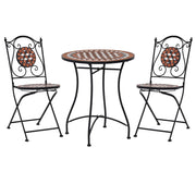 3-dijelni mozaični bistro set s keramičkim pločicama boje cigle