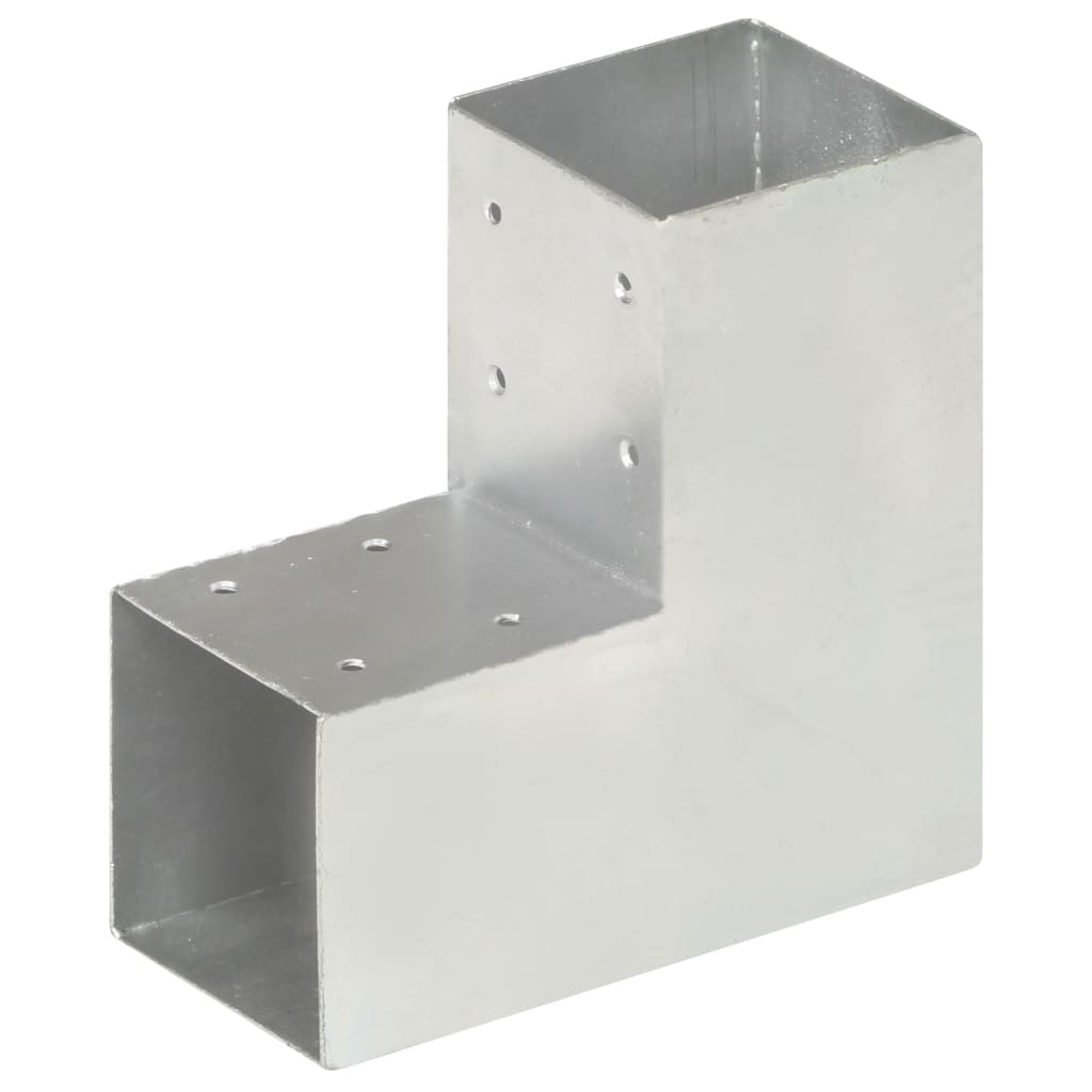 Spojnici za stupove u L-obliku 4 kom pocinčani metal 91 x 91 mm
