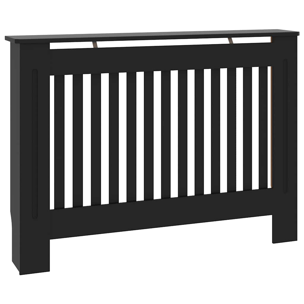 Pokrov za radijator crni 112 x 19 x 81,5 cm konstruirano drvo