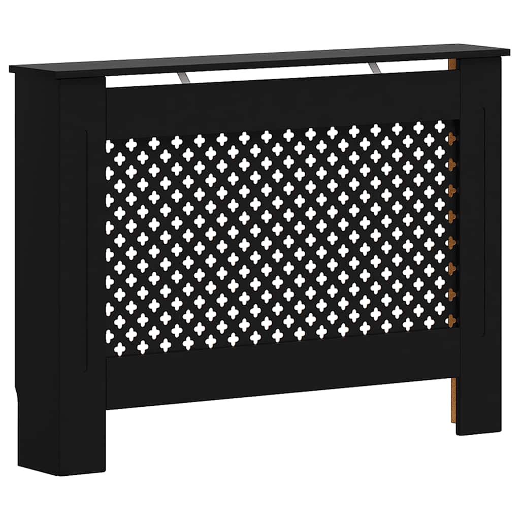 Pokrov za radijator crni 112 x 19 x 81,5 cm MDF