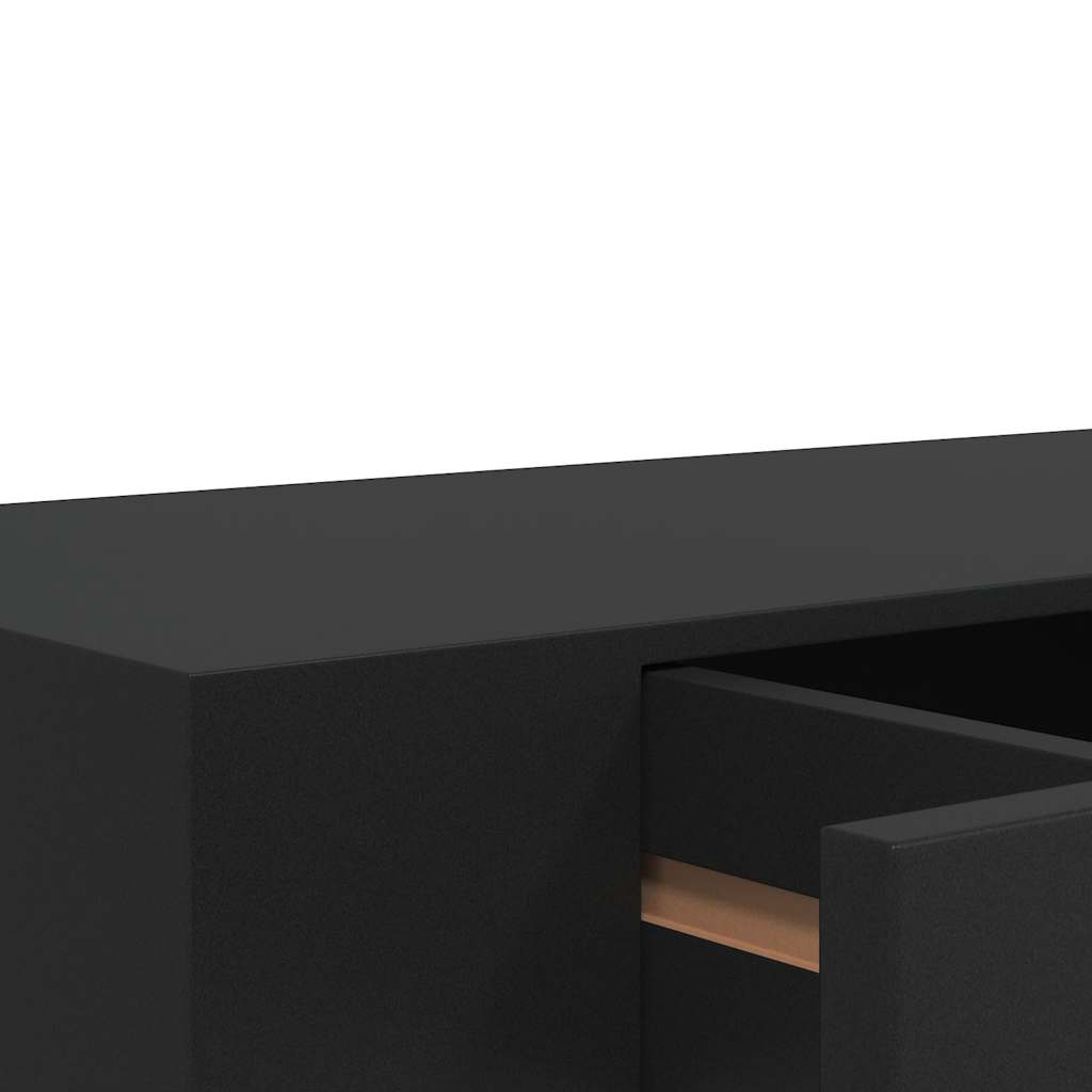 Plutajuća zidna polica s ladicom crna 48 x 25 x 8 cm