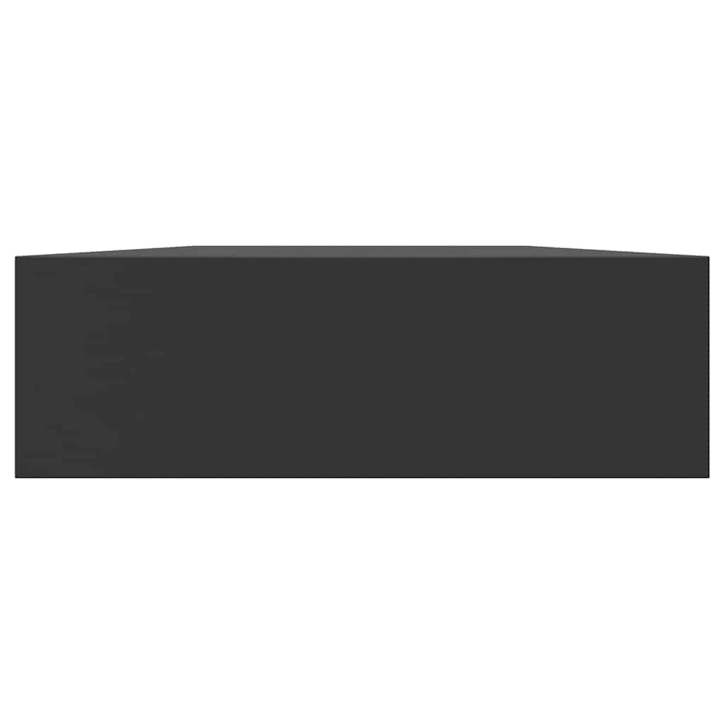 Plutajuća zidna polica s ladicom crna 80 x 25 x 8 cm
