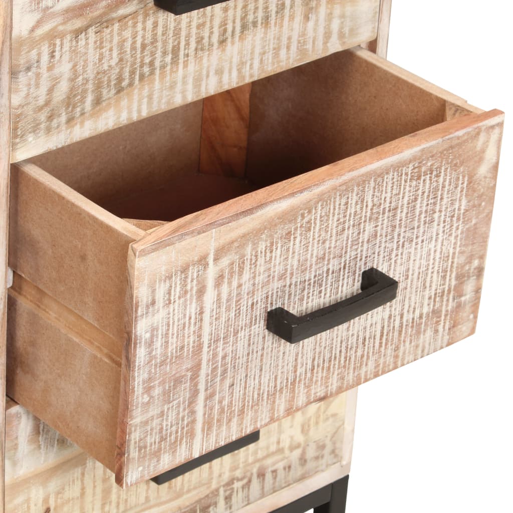 Komoda bijela 73 x 30 x 75 cm od masivnog bagremovog drva