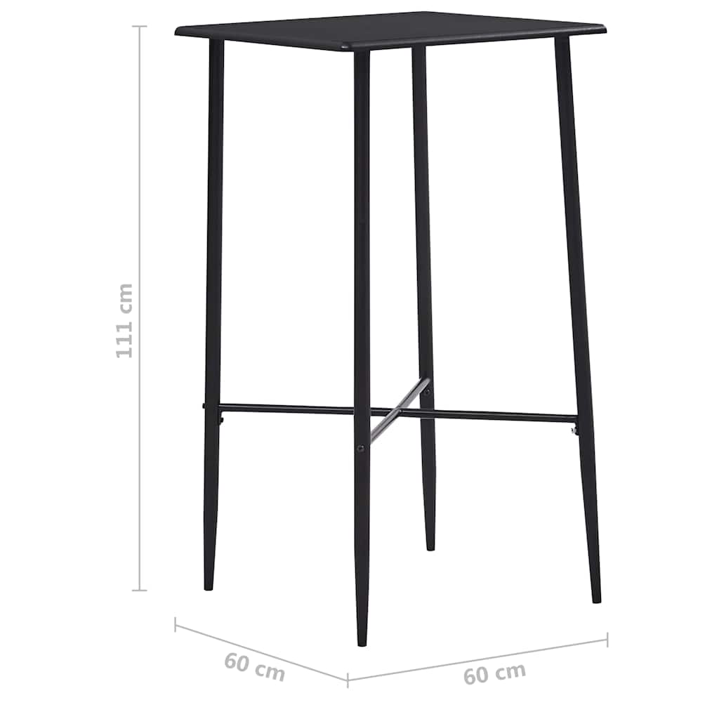 3-dijelni barski set od tkanine crni