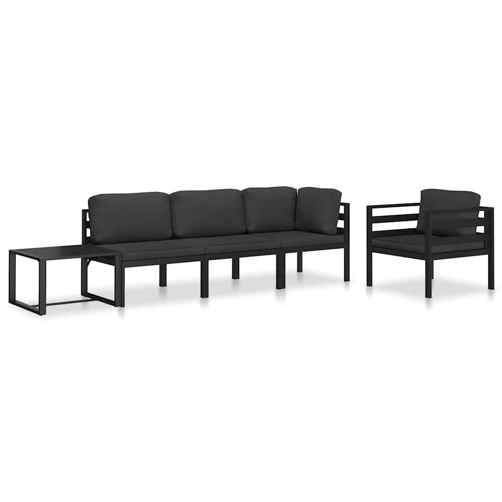 Modularna srednja sofa s jastucima aluminijska antracit