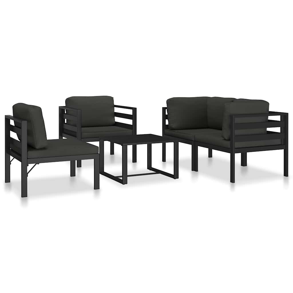 Modularna srednja sofa s jastucima aluminijska antracit