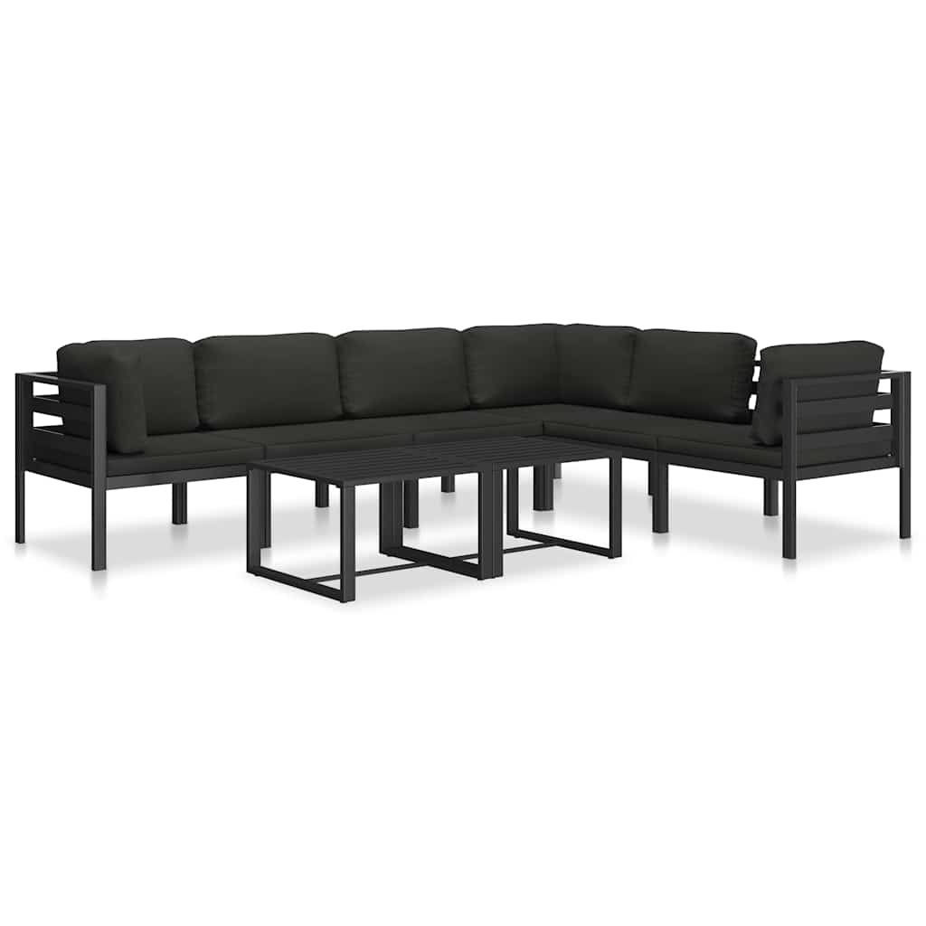 Modularna srednja sofa s jastucima aluminijska antracit