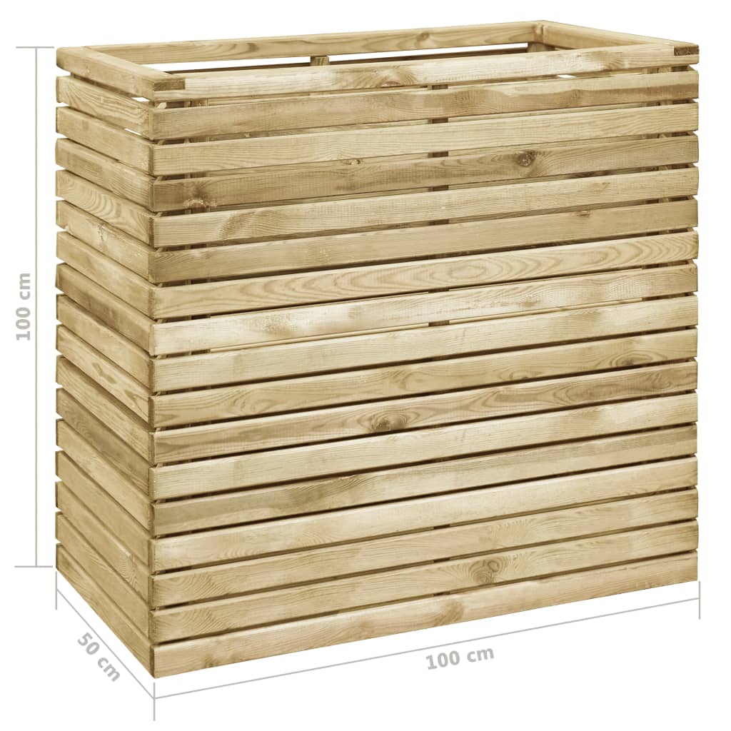 Posuda za cvijeće 100 x 50 x 100 cm od impregnirane borovine