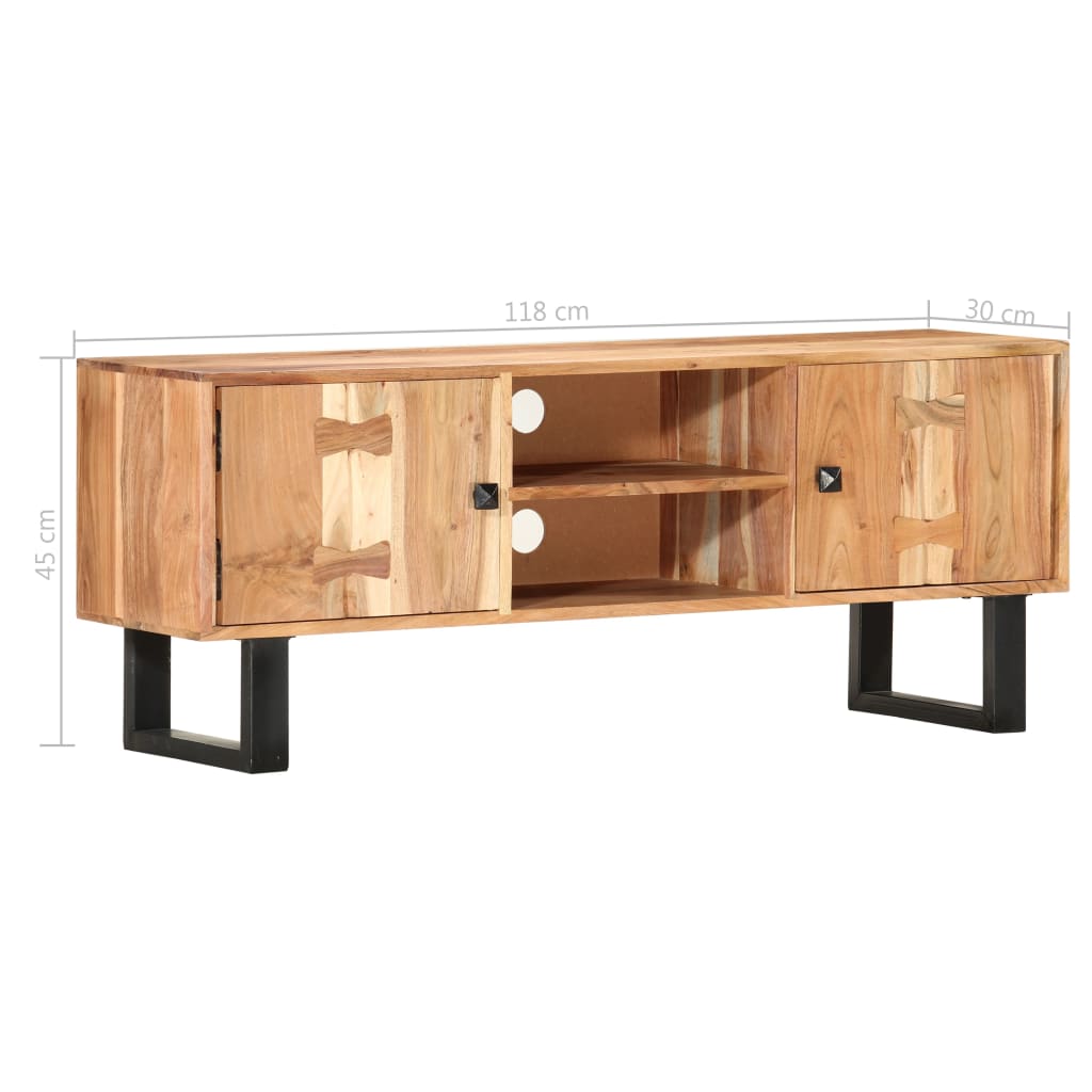 TV ormarić 118 x 30 x 45 cm od masivnog bagremovog drva