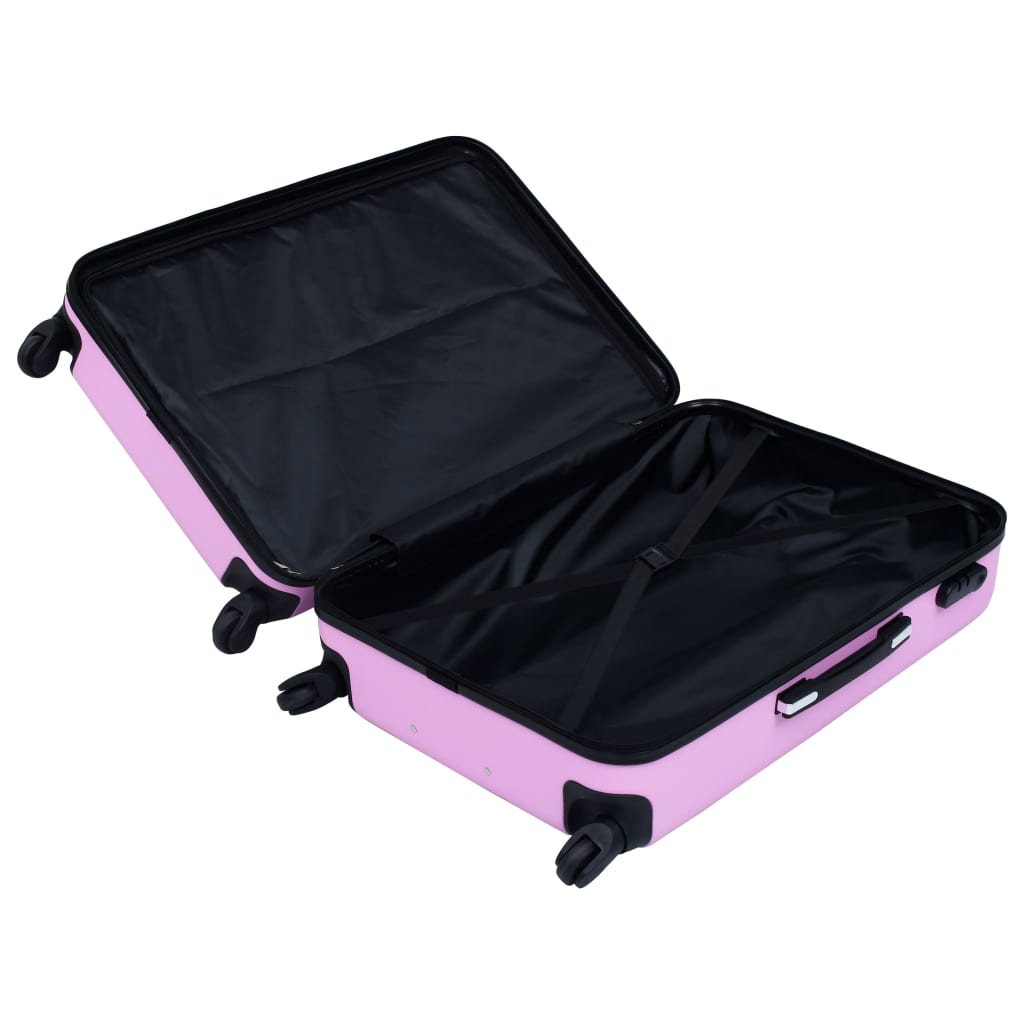 3-dijelni set čvrstih kovčega ružičasti ABS