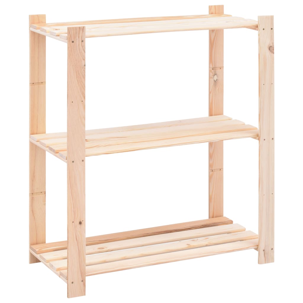 Stalci za pohranu s 3 razine 3 kom 80x38x90 cm borovina 150 kg