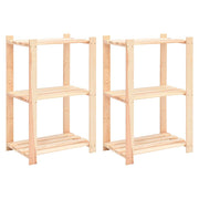Stalci za pohranu s 3 razine 2 kom 60x38x90 cm borovina 150 kg