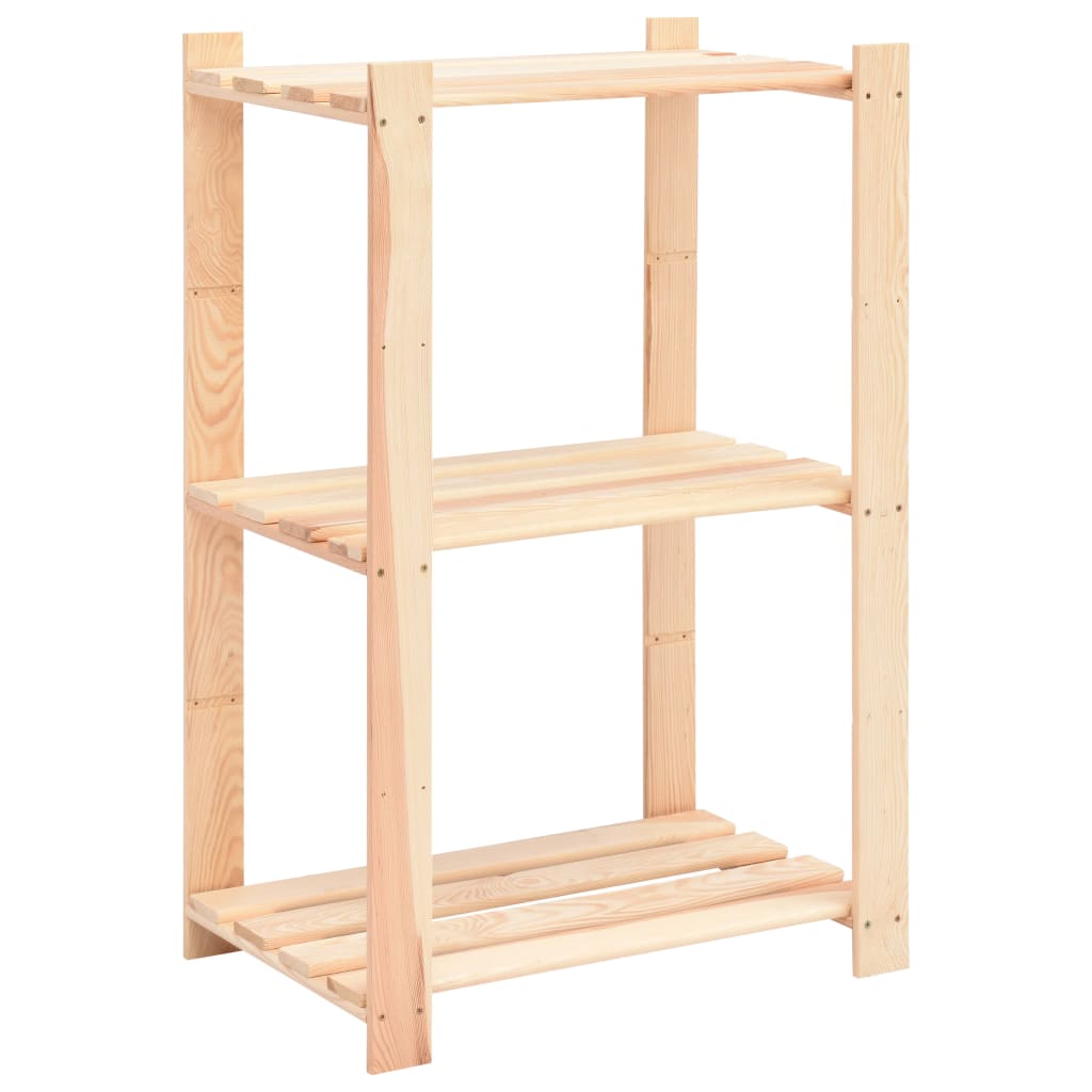 Stalci za pohranu s 3 razine 10 kom 60x38x90 cm borovina 150 kg