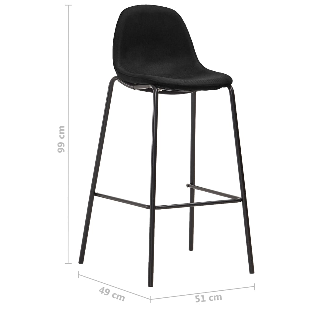 5-dijelni barski set od tkanine crni