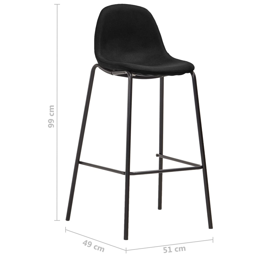 5-dijelni barski set od tkanine crni