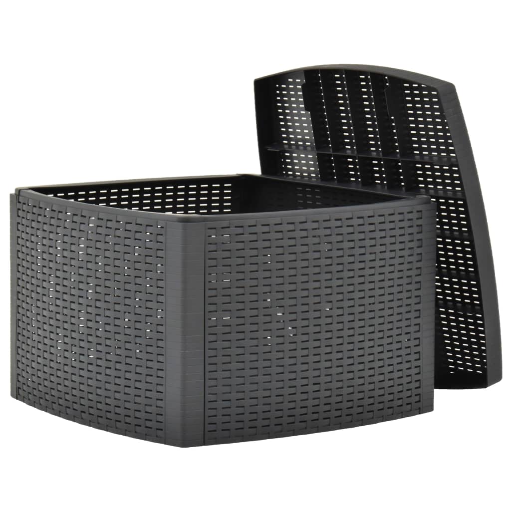 Bočni stol antracit 54 x 54 x 36,5 cm plastični