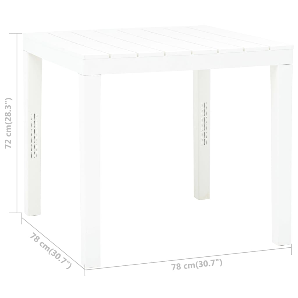 Vrtni stol bijeli 78 x 78 x 72 cm plastični