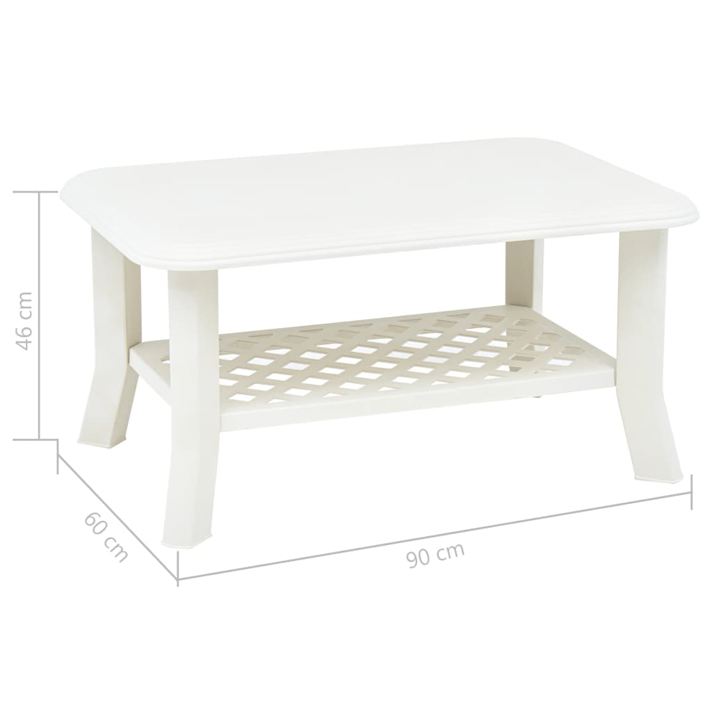 Stolić za kavu bijeli 90 x 60 x 46 cm plastični