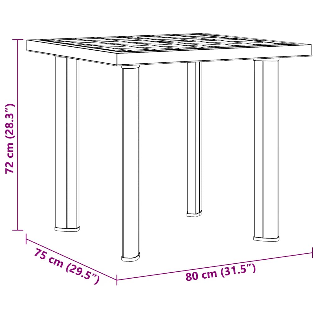 Vrtni stol zeleni 80 x 75 x 72 cm plastični