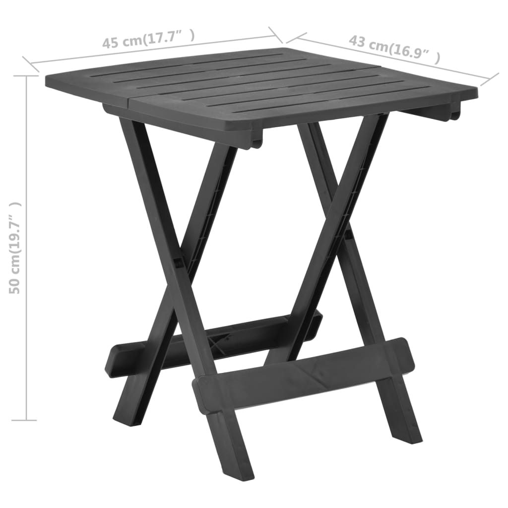 Sklopivi vrtni stol antracit 45 x 43 x 50 cm plastični