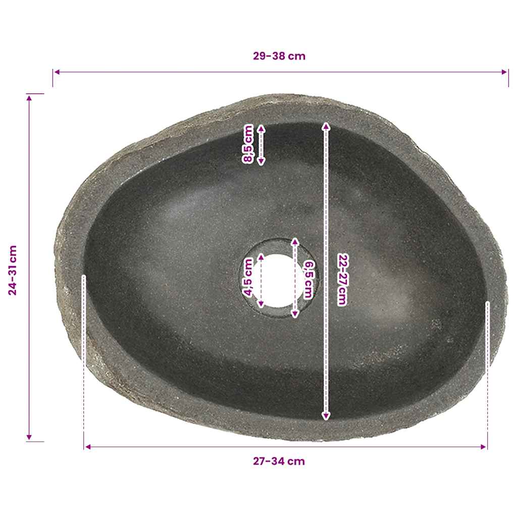 Umivaonik od riječnog kamena ovalni (29 - 38) x (24 - 31) cm