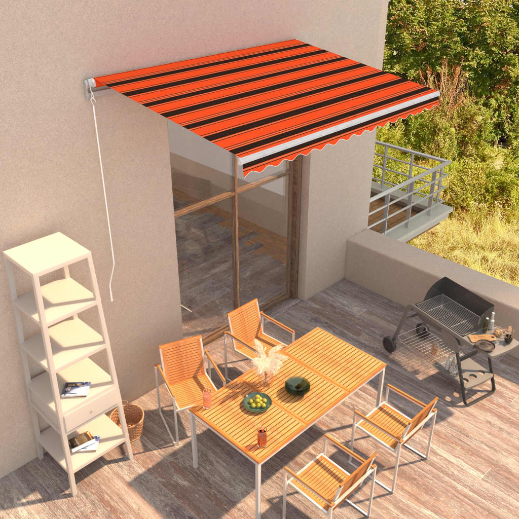 Tenda na ručno uvlačenje 350 x 250 cm narančasto-smeđa