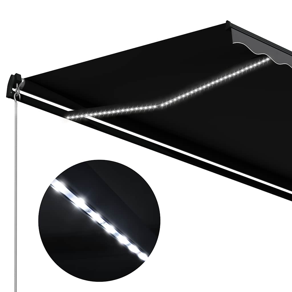 Tenda na ručno uvlačenje s LED svjetlima 350 x 250 cm antracit