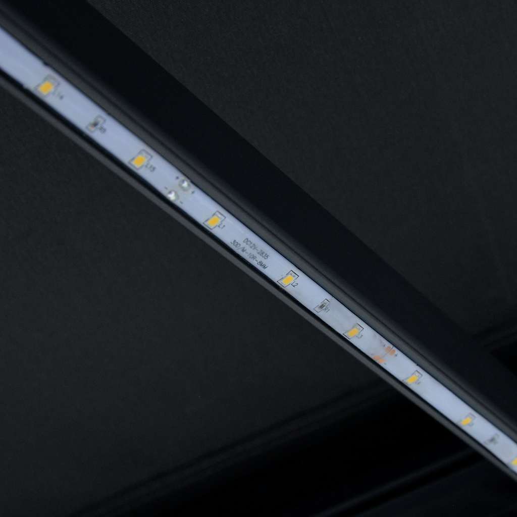 Tenda na ručno uvlačenje s LED svjetlima 350 x 250 cm antracit
