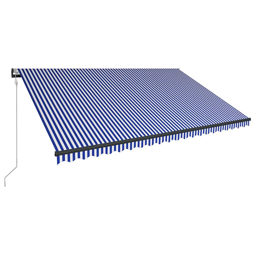 Tenda sa senzorom za vjetar LED 500 x 300 cm plavo-bijela