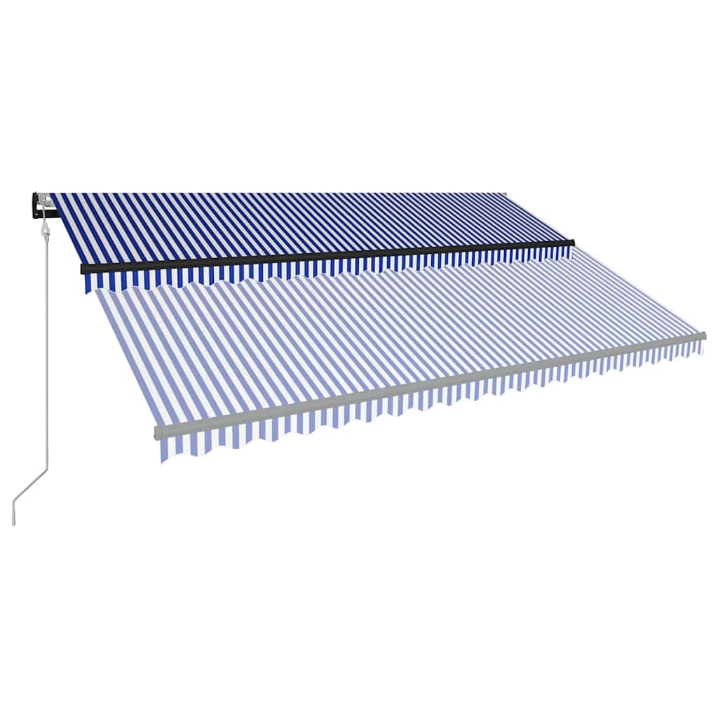 Tenda sa senzorom za vjetar LED 500 x 300 cm plavo-bijela