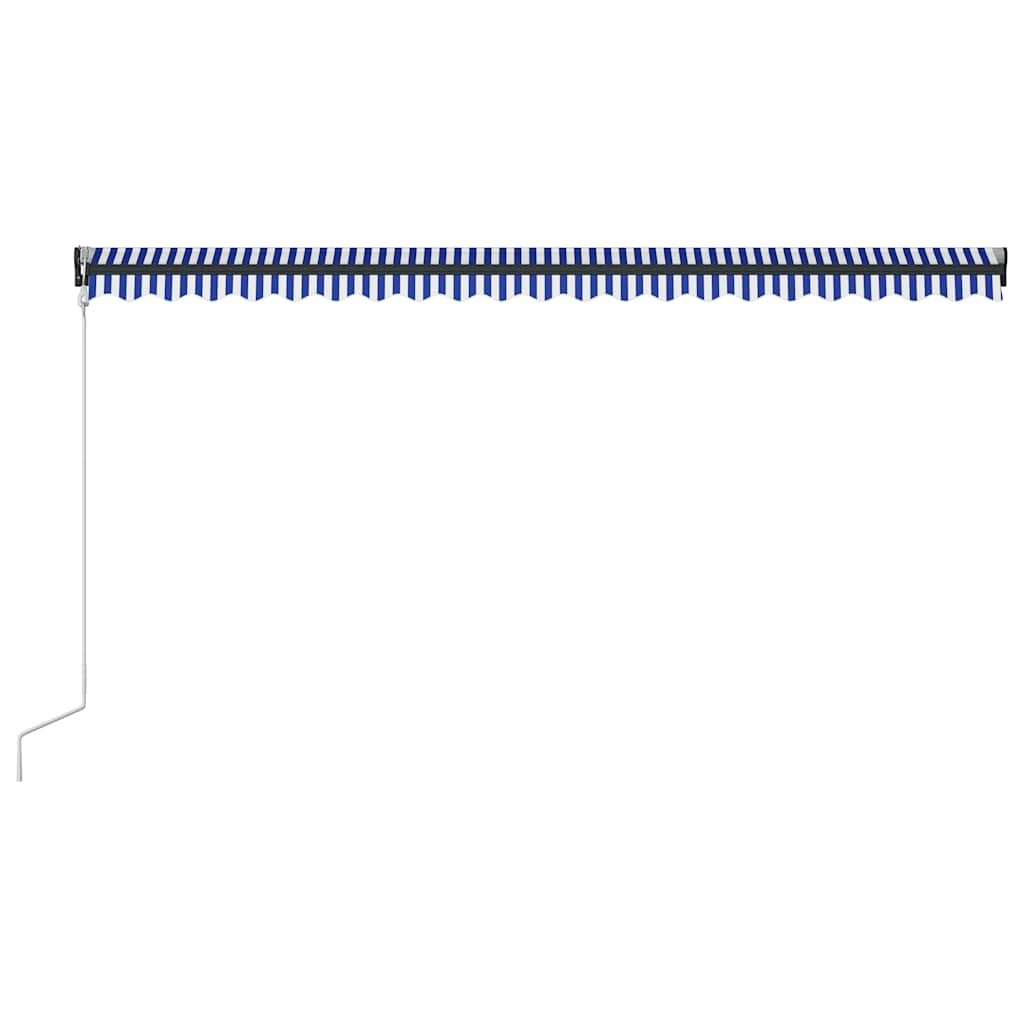 Tenda sa senzorom za vjetar LED 500 x 300 cm plavo-bijela