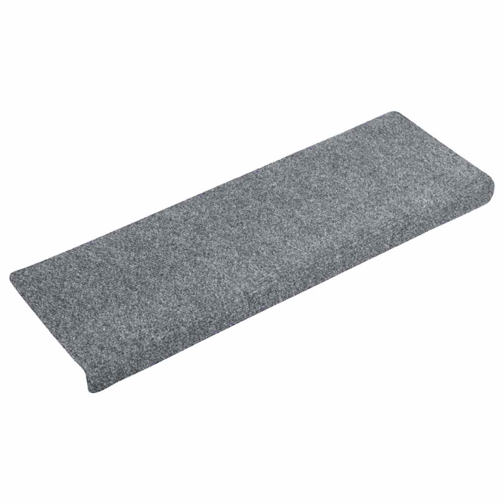Prostirke za stepenice samoljepljive 15 kom 65x21x4 cm svijetlo sive pravokutne rubove