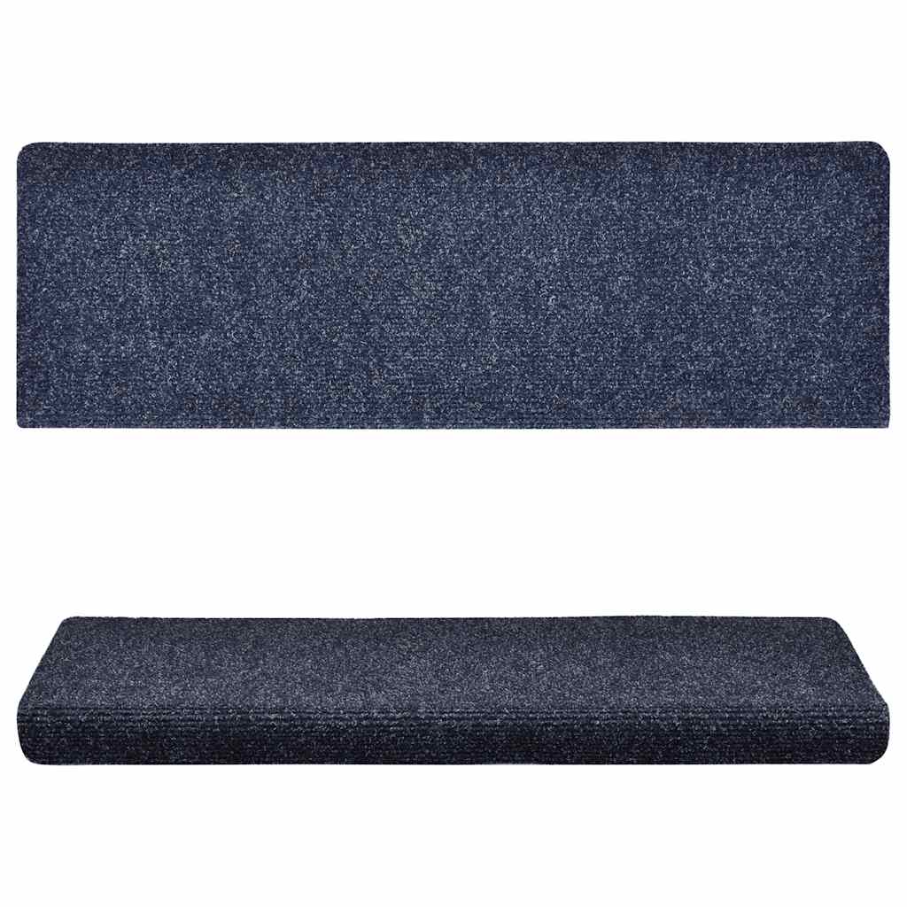 Prostirke za stepenice samoljepljive 15 kom 65x21x4 cm plave pravokutne rubove