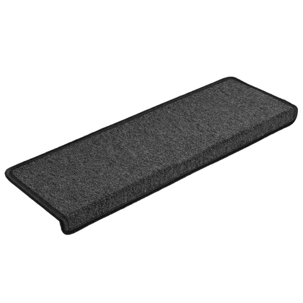 Prostirke za stepenice 15 kom 65x21x4 cm antracit pravokutni rub