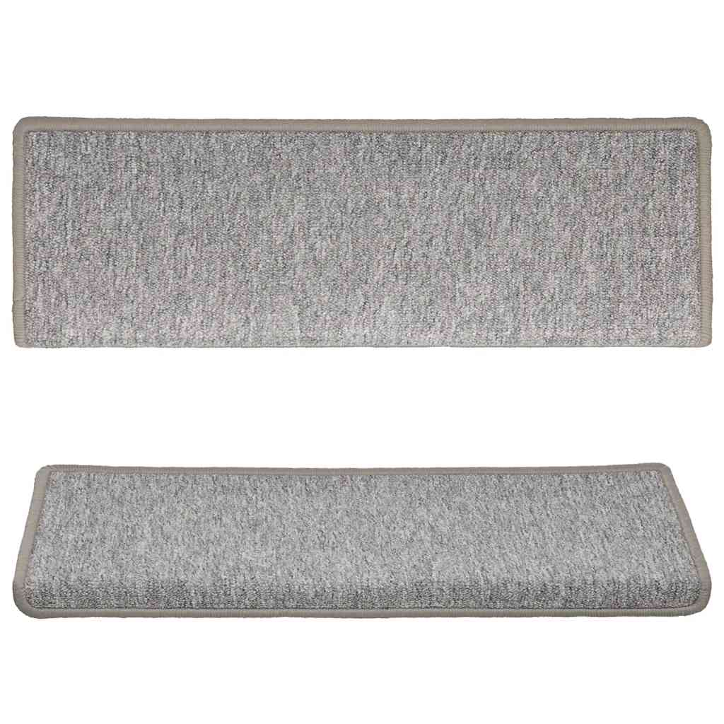 Prostirke za stepenice 15 kom 65x21x4 cm svijetlo sive pravokutne rubove