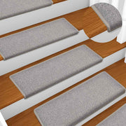 Prostirke za stepenice 15 kom 65x21x4 cm svijetlo sive pravokutne rubove