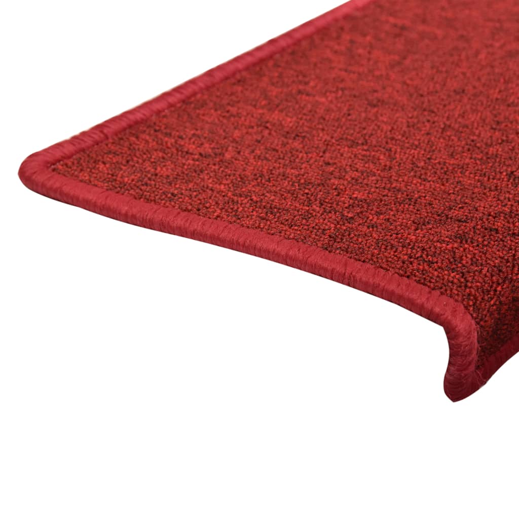 Prostirke za stepenice 15 kom 65x21x4 cm crvene pravokutni rub