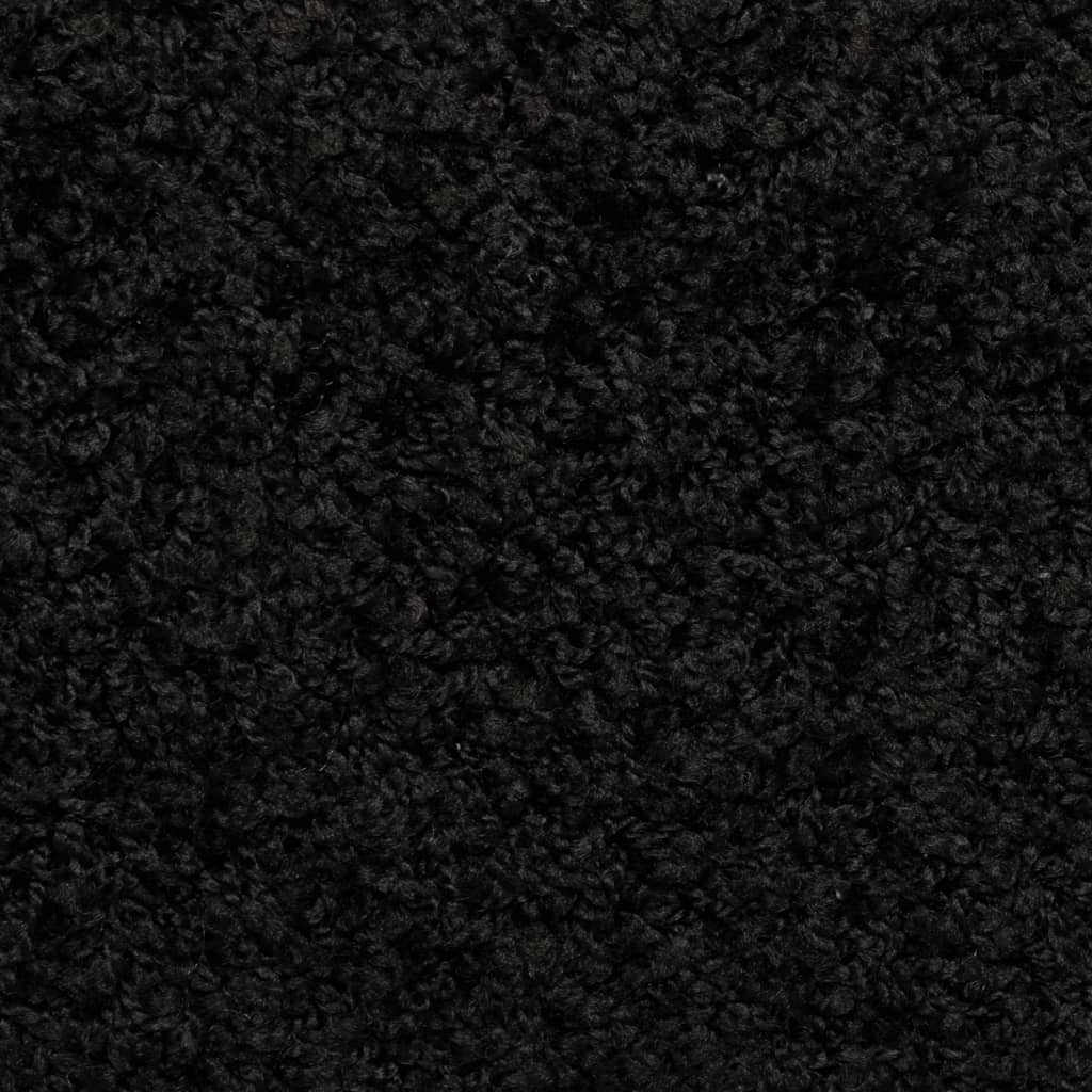 Prostirke za stepenice 15 kom 65x21x4 cm Crne s pravokutnim rubom