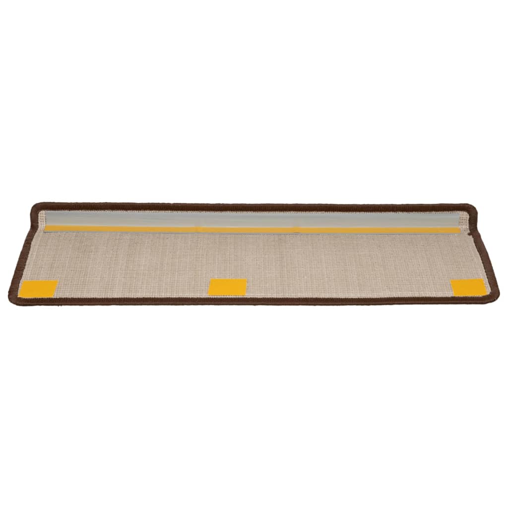 Prostirke za stepenice 15 kom 65x21x4 cm smeđe pravokutne rubove